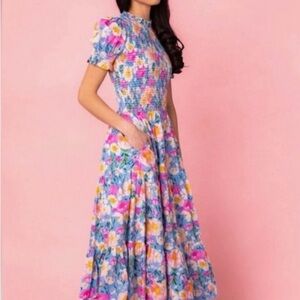 Ivy City Co Multicolor Floral Midi Dress